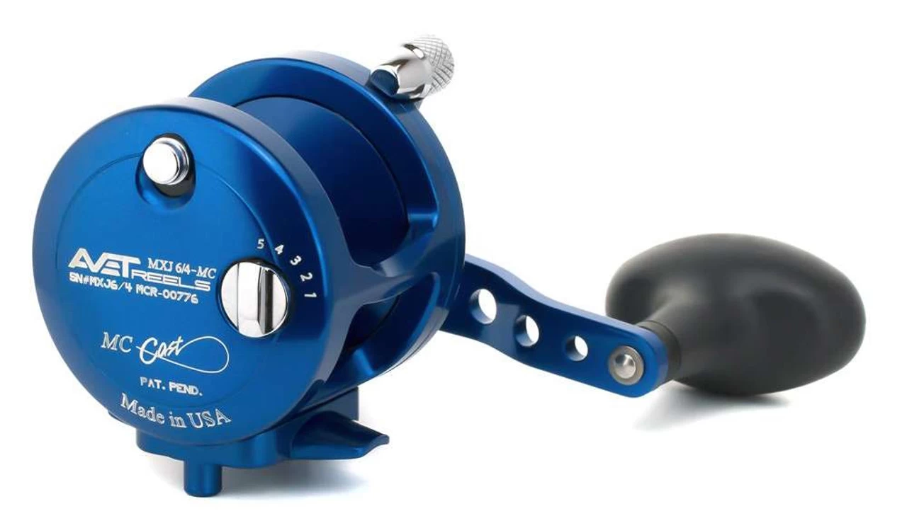 Avet MXJ 6/4 MC 2-Speed Lever Drag Casting Reel - Blue 1 Avet MXJ 6/4 MC 2-Speed Lever Drag Casting Reel - Blue