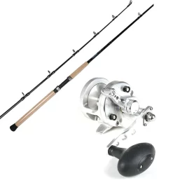 Avet SXJ 5.3 RH 1 Speed Reel / TackleDirect TDSSC701MHT Silver Hook Rod Combo
