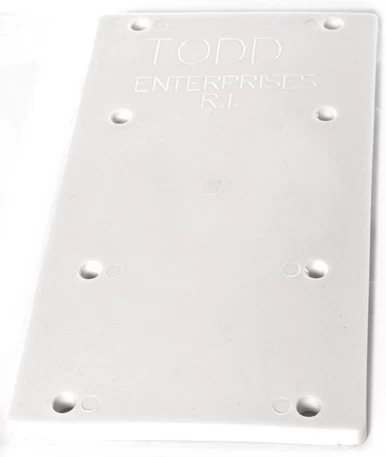 Todd 5202-P Polyethylene Mounting Plate - White Only 1 Todd 5202-P Polyethylene Mounting Plate - White Only